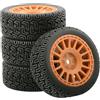 KEEDA Pneumatici in gomma da 68 mm e ruote in plastica RC per 1/10 RC Sulla strada auto 1/16 RC Rally Auto HSP 94123 HPI Kyosho Tamiya (16 raggi, marrone)