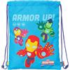 safta IRON MAN - Zaino a sacco piatto Junior, ideale per bambini di diverse età, comodo e versatile, qualità e resistenza, 26 x 34 cm