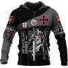 LYDHDY Felpa, Cavaliere Templare Armatura Gesù God Guardia Cavalier Pullover Streetwear Stampa 3D Stampa Uomini/Donne Felpe Divertenti Felpe con Cappuccio