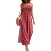 ticticlily Tuta Intera Donna Estiva Jumpsuit Ampia Boho Monopezzi Tutine senza Maniche Pantaloni Vita Alta Gamba Larga Dritta Tute Intero Chic Casuale Boho A Rot M