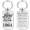 Yobent Regalo per il 62° compleanno da uomo 1963, regalo di compleanno di 62 anni per donne, portachiavi Happy 62nd Bday lui lei, The Legend was Born in 1963, Argento, 2*1.1inch