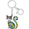 DALANE Portachiavi in acrilico carino gatto mamma regali per donne ragazze gattino animali domestici portachiavi boho regali per gli amanti dei gatti accessori per chiavi auto, Multicolore, Medium