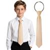 mintgreen Bambini Ragazzi Ragazze Cravatte Zippate Regolabili Adolescenti Formali Pre-Allacciati 5-14 anni, champagne, 15 Inches