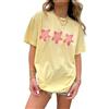 FeMereina Camicia oversize grafica per ragazze Y2K oceano floreale manica corta ampia t-shirt vintage estetica costiera top, Giallo., M