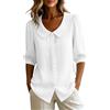 ABLYTMIAQ Camicie da donna a mezza manica in cotone camicette da donna UK Lounger Peter Pan Collo Button Down Top Camicie allentate Camicie da donna Casual Uscire Camicetta estiva