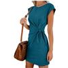 AHUFGN Vestiti Premaman Vestito da Donna Incinta con Cintura in Vita, Colore Puro, Morbido E Confortevole, in Cotone, con Pois, Abiti da Gravidanza(Green,L)