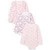 Care Body LS - AOP (3-pack), Body Manica Lunga Bimba 0-24, Multicolore Dusty Pink (505), 1 mesi