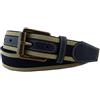 TigerTie Cintura elastica di alta qualità con fibbia in acciaio inossidabile e applicazioni in vera pelle, larghezza 40 mm
