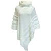 Rayson Poncho Donna Invernale Caldo a Collo Alto con Orlo Sfrangiato | Mantella con Perle,Lavorato a Maglia,Taglia Unica,per Autunno Inverno
