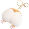 jojofuny Portachiavi Corgi di Peluche Marrone, Ciondolo per Borsa | Peluche Corto e Cotone Pp, Lega Leggera, Tocco Confortevole, Facile da Attaccare o Rimuovere