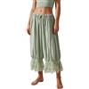 TUWIXIUW Pantaloni corti in pizzo per donna con volant Lunghi sottoveste a sbuffo Pantaloni in pizzo svasati Pantaloni capri vintage in pizzo, L