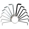 RAM ONLINE Ram® - Set di 14 chiavi a brugola esagonali | Dimensioni metriche e imperiali, da 2 mm a 0,25 pollici, 14 chiavi incluse, organizzazione anello, stoccaggio compatto