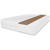 MARPUR Materasso in schiuma di cocco, 200 x 200 cm, altezza circa 20 cm, durezza H3/H4, colore: bianco, schiuma altamente flessibile, con rivestimento incluso