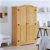 Gecheer Armadio in Legno di Pino Massello, Stile Corona Messicano con Appendiabiti, Marrone 101x52x170 cm, Camera da Letto Moderno