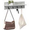 vidaXL Appendiabiti a muro A parete Grigio cemento 60 x 10,5 x 18 cm
