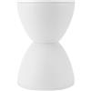 FTVOGUE Sgabello a Forma di Clessidra Tavolino Rotondo in Plastica 30 Cm di Diametro 42 Cm di Altezza Sgabello Moderno Nordico per Bagno Soggiorno Spogliatoio Scarpe (WHITE)