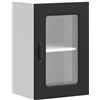 vidaXL Pensile da Cucina con Porta in Vetro Kalmar Nero Truciolato