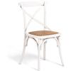 Biscottini Sedia in legno massello Bianco Vintage Thonet 44x47x88 cm - Sedie cucina in rattan e schienale incorociato - Sedia sala da pranzo - Sedie da esterno e interno Bistrot Rustiche Cross