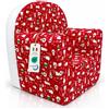 baby idea Babysanity Poltroncina Bimbi Rivestimento 100% Cotone Sfoderabile Imbottitura Alta Intensità Migliorata Poltrona per Bambini Comoda Leggera Ideale per Cameretta - Made in Italy - (Pupazzi di Neve)