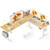 WALKINGDESK Scrivania elettrica regolabile in altezza, a forma di L, 190 x 150 cm, scrivania angolare regolabile in altezza, scrivania per computer con gestione dei cavi, per ufficio, gamer, rovere