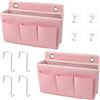 HOMIKLSA 2 Pcs porta oggetti da appendere Tasche da Letto Appendibile con Gancio
