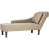 Traylux Chaise longue con cuscino, bracciolo destro, grigio chiaro, in ecopelle, comodo, rilassante, letto da giorno, ergonomico, imbottito, per soggiorno e camera da letto