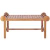 Hothingwell Tavolino Basso Rettangolare 100x50x45 cm in Legno Massello di Teak per Esterno, Tavolino da Giardino con Ringhiere Laterali, Mobile da Cortile