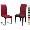 BEAUTEX Set di 2 coprisedia in jersey, elastico, tinta unita, in cotone bielastico, cotone, bordeaux, Onesize Stretch