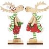 com-four® 2X Espositori Decorativi per Natale, Renne in Legno da posare | espositori natalizi da decorare e regalare