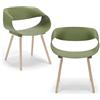 REDÒKASA Sedia in polipropilene DILETTA con gambe in faggio, resistente ai raggi UV, design moderno, ideale per sala da pranzo, cucina, sala d'attesa, bar, ristoranti (2, Verde Oliva)