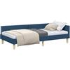 vidaXL Cornice del letto ad angolo Blu 100 x 200 cm Tessuto