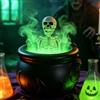 Beafaeur Calderone Halloween Decorazioni, Calderone Strega Grande con Macchina Fumo | con Calderone Strega, Macchina Del Fumo Mini e Scheletro, per Decorazione da Tavolo,Camino,Scrivania, Esterno, Interno