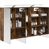 vidaXL Badkamer spiegelkast Gerookt eiken 100 x 14,5 x 70 cm