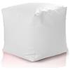 Ecopuf Cube L Pouf Poggiapiedi Quadrato in Ecopelle Pieno di Palline di Polistirolo - Puff 50x50cm