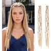 Cosiesnest 2 extension per trecce con clip, per capelli sottili, 40 cm, capelli sintetici intrecciati con perle, per feste, viaggi e uso quotidiano (chiaro)