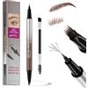 STNFAREBI Microblading - Matita per sopracciglia impermeabile e resistente alle sbavature, a lunga durata, con punta a forchetta multipla e punta di precisione, per sopracciglia naturali simili ai