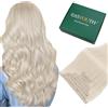 Easyouth Capelli Veri Clip Extension Biondo Extension Capelli Veri Clips Bianco Biondo Extensions Clip Remy Naturali #1000 120g 7pcs
