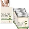 XINRAN Crema di igname selvatico, per riequilibrare gli ormoni femminili e alleviare i sintomi della menopausa. Adatto a tutti i tipi di pelle. Crema di igname selvatico per le donne, (4 pezzi)
