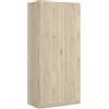 DEKIT GRUPO RIMOBEL ESSEN - Armadio guardaroba a 2 porte lisce e barra appendiabiti - Naturale - 81x184x52 cm