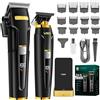 VGR 694 S2 - Set tagliacapelli professionale da uomo, con lame in ceramica | Set da parrucchiere senza fili con stazione di ricarica magnetica, tagliacapelli da uomo e kit trimmer con display LED, nero
