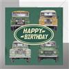 Presenting Perfection Biglietto di auguri per compleanno auto classica 4x4 altamente originale con un'iconica serie 1, serie 2, serie 3 e stile Defender 4x4 dipinto a mano