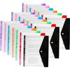 LokarStar Cartellina in plastica formato A4, perforata, 11 fori, espandibile, per cartellina portadocumenti a 2/3/4 anelli, con bottone a pressione ed etichetta, fogli sfusi, trasparenti, per ufficio, scuola