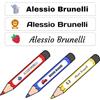 RP GRAFICA Etichette Adesive Personalizzate per penne, matite, pennarelli con nome. Adesivi impermeabili per scuola. Adesivi scolastici (Bianco)