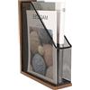 ASIFMTHOT Antique Wooden Magazine File Holder，File Folder Organizer-Document Rack for Office/Home/School（Balck）