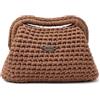 Handmade Clutch borsa artigianale lavorata con uncinetto a mano Marrone Taupe | Lavorazione con uncinetto tutta rigorosamente a mano , Manico Intrecciato, Placca Metallica, Stile Boho Chic, Donna