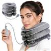 EUBSWA Collare Cervicale Gonfiabile - Trazione Cervicale Collo Professionale - Collare per Cervicale - Struttura a 3 strati con supporto per il mento - Collare Anti Cervicale - Neck Collar (Grigio)