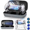 Auarte 12 in 1 Accessories Set for Playstation Portal, Hard Carrying Case for PS Portal with Clear Skin Case for PS5 Portal, 2 Screen Protector with 4 Thumb Grip, Carbon Black