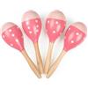 TDOCK Maracas, 4 maracas, strumento in legno da 22,9 cm (rosa-sorriso)
