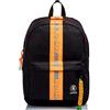 Invicta Zaino Carlson, Tasca Porta Pc, Scuola e Tempo Libero, Water Resistant, Monoscomparto, Tinta Unita, Arancione (Black/Orange)