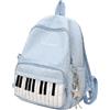Jeesrt Piano Backpack, Polka Dot Backpack With Whimsical Design, Cute Daypack For School Students And Daily Carry (Blue)